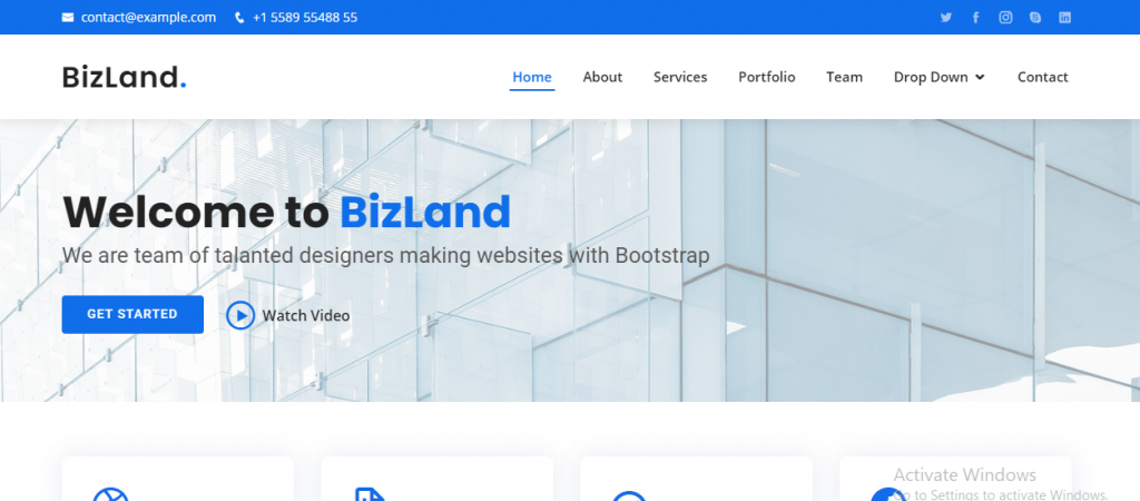 Bizland free responsive website templates