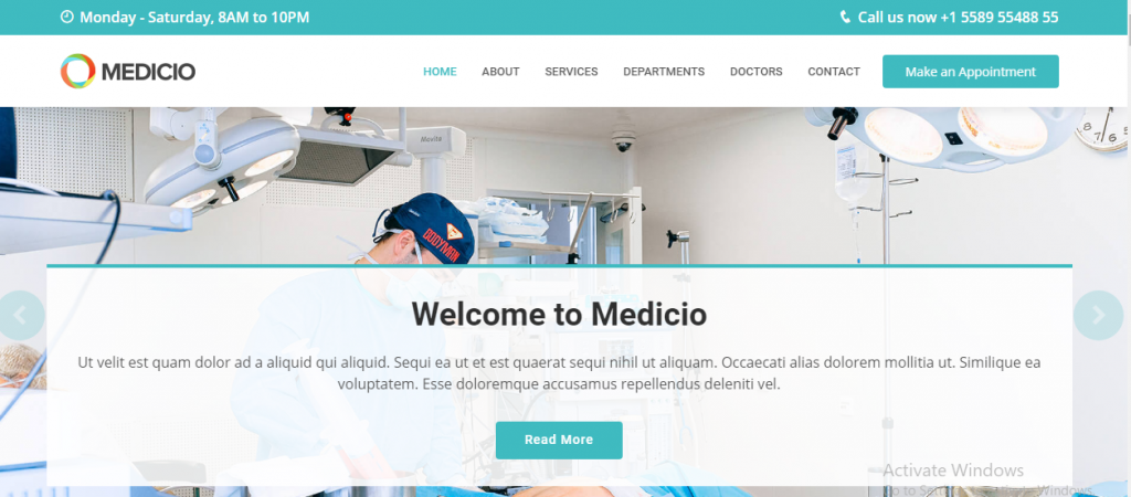 Medicio free responsive website templates